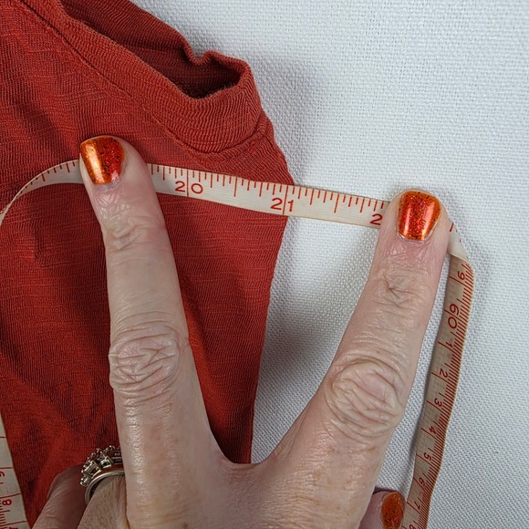 Garnet Hill Weekender Orange V Neck Sleeveless Pocket Tank Top Women's Size L - Picture 5 of 6